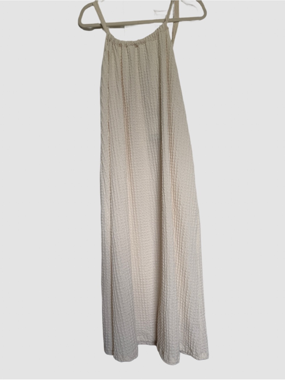 H&M Cream Textured Maxi Sundress